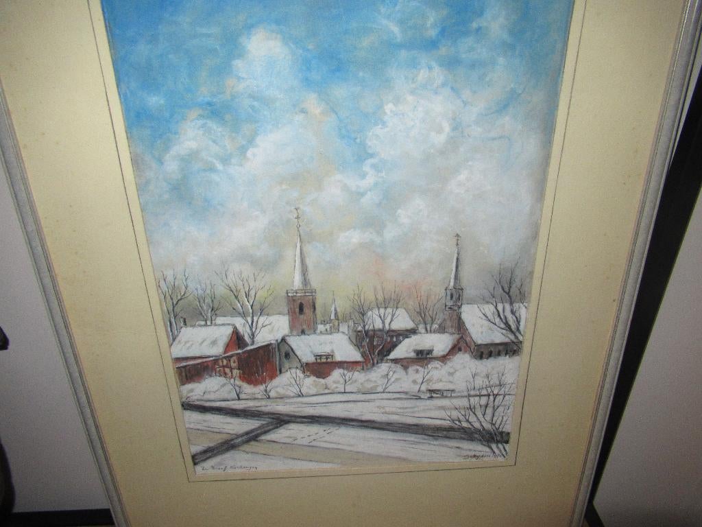KRIJT TEKENING DE DREEF IN KOCKENGEN G.C.DIJKERS, Ophalen of Verzenden