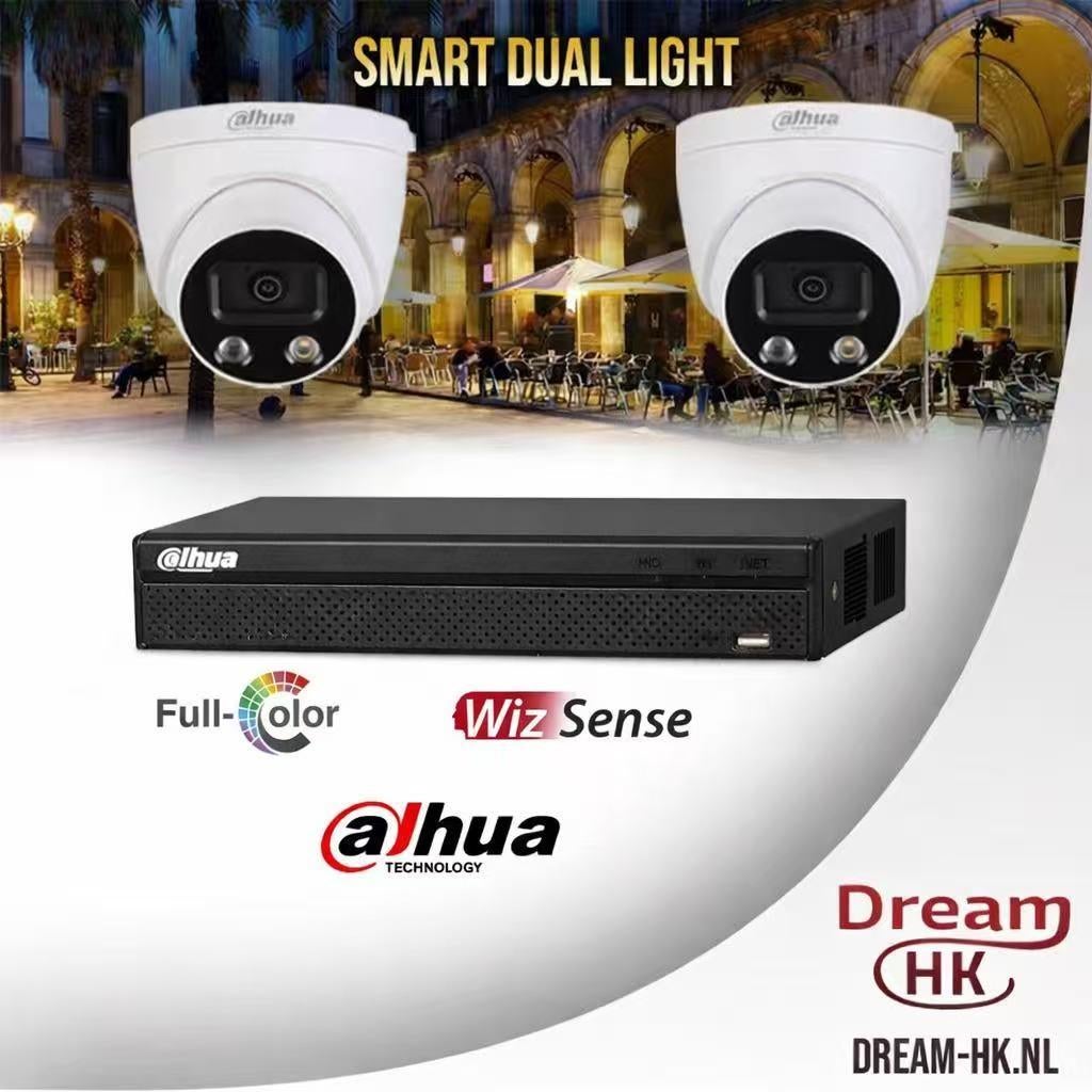 5MP Dahua WizSense Smart Dual Light Full Color 4CH IP PoE, Audio, Tv en Foto, Videobewaking, Ophalen of Verzenden, Nieuw, Buitencamera