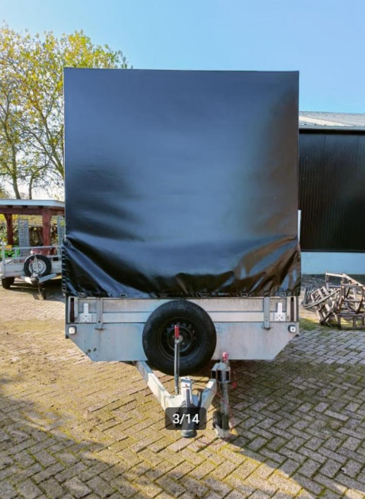 Grote huifaanhanger Anssems 2700KG 4 meter lang, Ophalen, Gebruikt