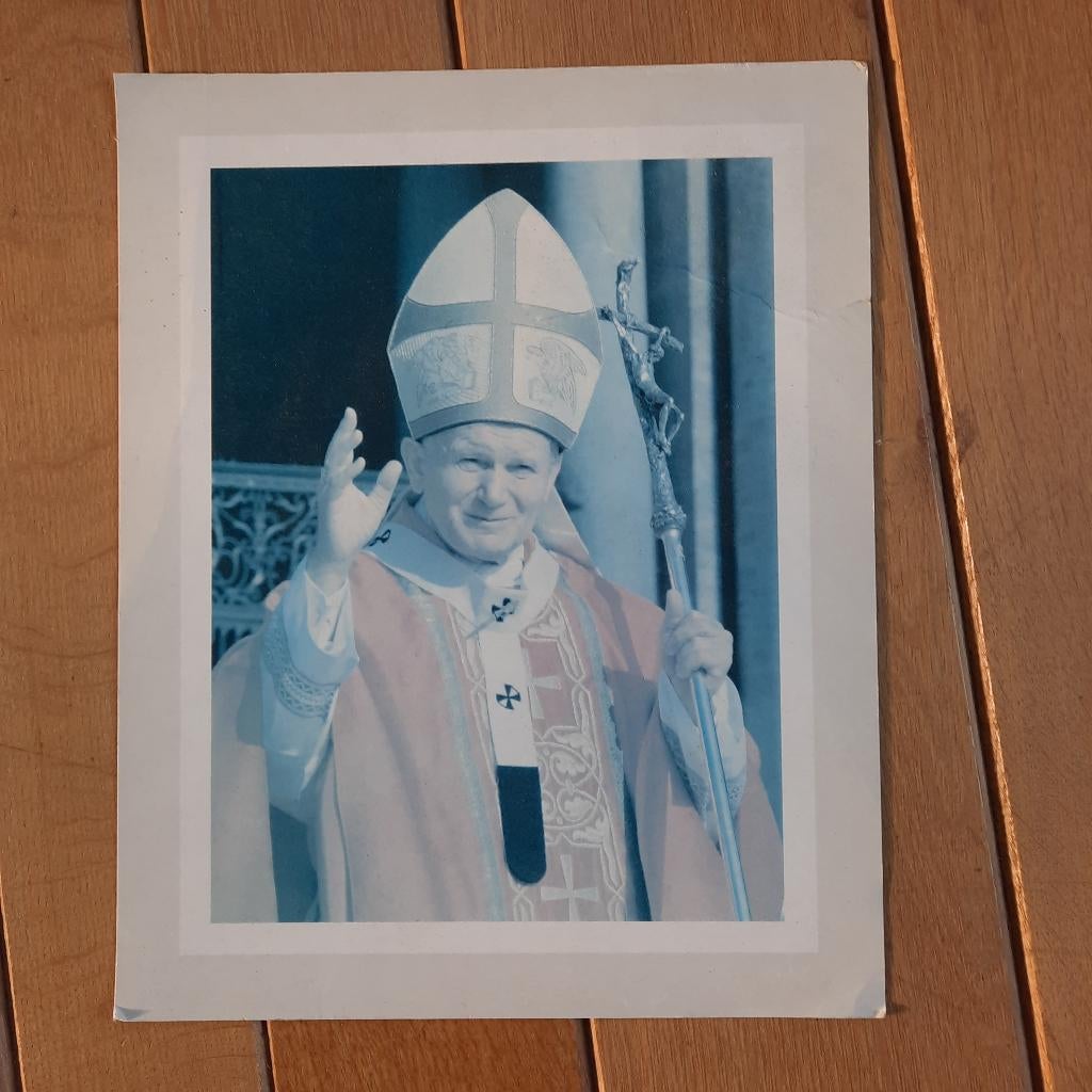Foto van Paus Johannes Paulus II, Verzamelen, Religie, Ophalen of Verzenden, Kaart of Prent