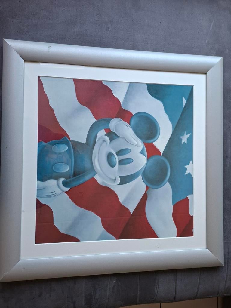 Mickey Mouse Schilderij met kleine beschadigingen, Antiek en Kunst, Kunst | Schilderijen | Klassiek, Ophalen