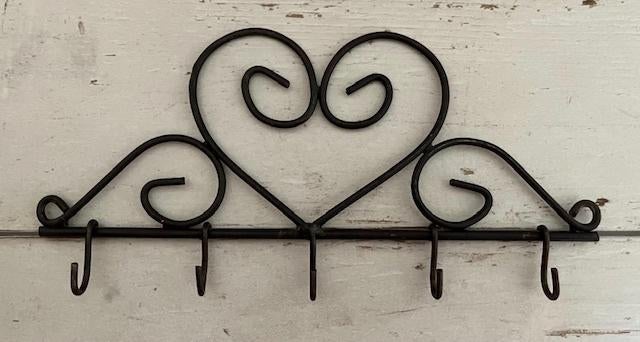 Comptoir de Famille wandrekje met 5 haken hartvormig, Huis en Inrichting, Woonaccessoires | Wandplanken en Boekenplanken, Ophalen of Verzenden