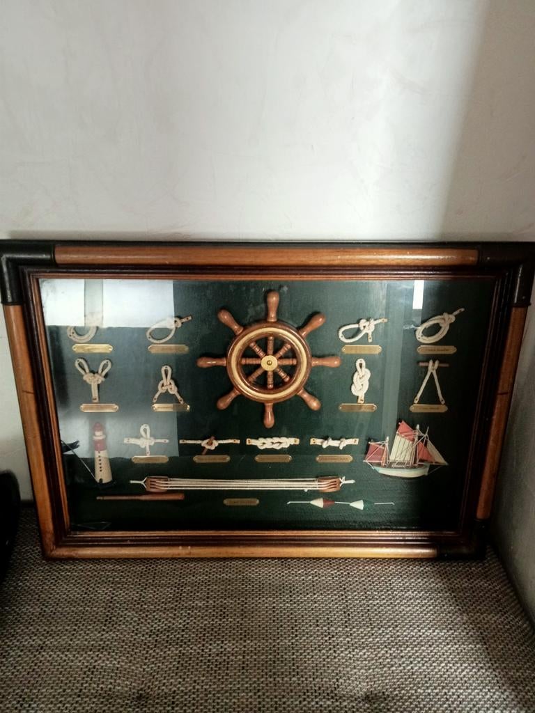 Scheepvaart schilderij met gebroken glas, Ophalen of Verzenden