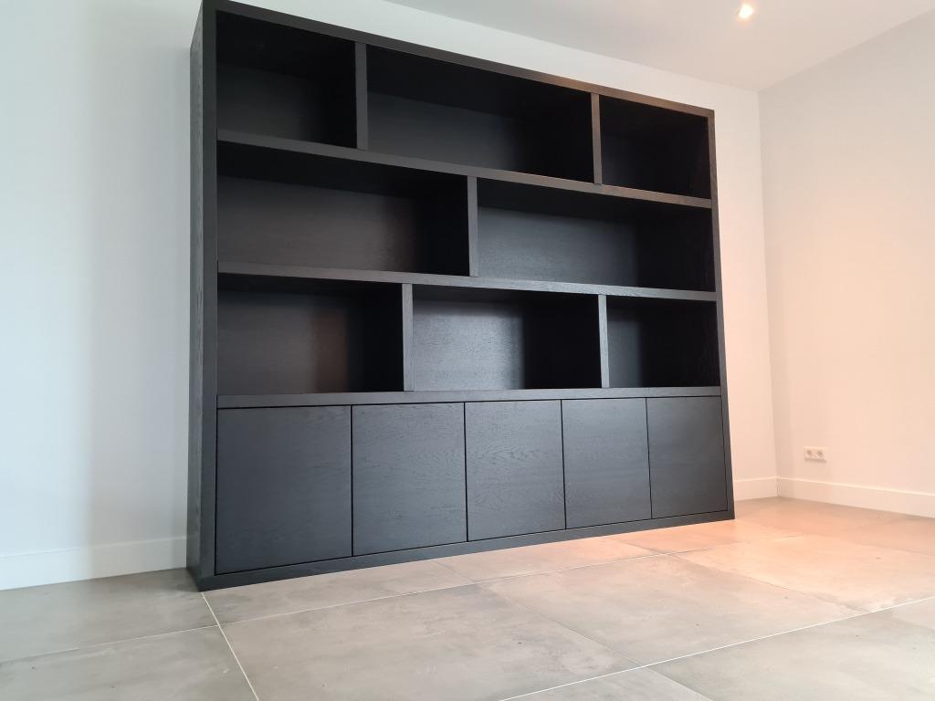 Vakkenkast / wandkast op maat, Huis en Inrichting, Kasten | Wandmeubels, Ophalen, Eikenhout, Nieuw, Met deur(en)