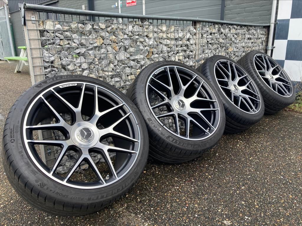 21” Mercedes AMG GT 63 velgen 5x112 + michelin PS4 GT 43 53, Auto-onderdelen, Banden en Velgen, Banden en Velgen, Nieuw, Personenwagen