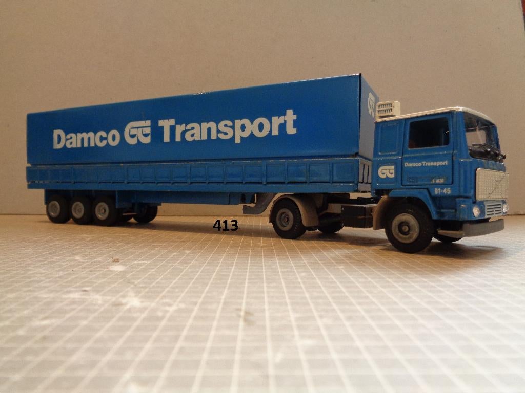 tekno volvo damco huiftrailer, Hobby en Vrije tijd, Modelauto's | 1:50, Ophalen of Verzenden, Zo goed als nieuw, Bus of Vrachtwagen