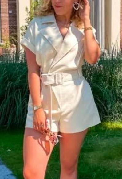 Vanilla, Crème JoshV, Josh V Norah playsuit in S, Kleding | Dames, Jumpsuits, Ophalen of Verzenden, Nieuw, Maat 38/40 (M), Beige