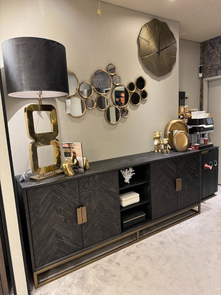 Dressoir Blackbone Brass Richmond interiors, Huis en Inrichting, Kasten | Dressoirs, Nieuw, Ophalen of Verzenden, 200 cm of meer