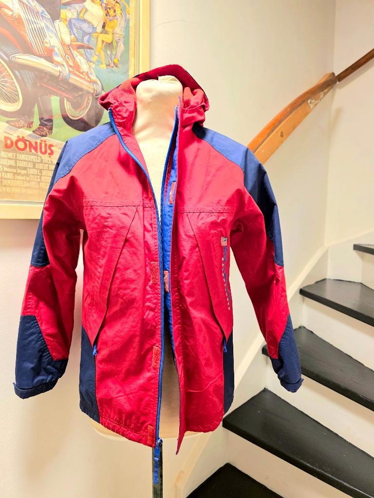 YV7455: Vintage 1990's Ralph Lauren Windbreaker Jacket Jas, Kleding | Dames, Jassen | Winter, Gedragen, Maat 38/40 (M), Rood, Ophalen of Verzenden
