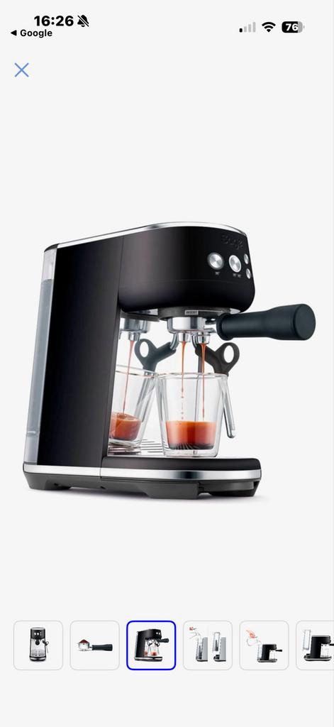 Sage the Bambino Espressomachine - Black Truffle, Witgoed en Apparatuur, Koffiezetapparaten, Afneembaar waterreservoir, Gebruikt