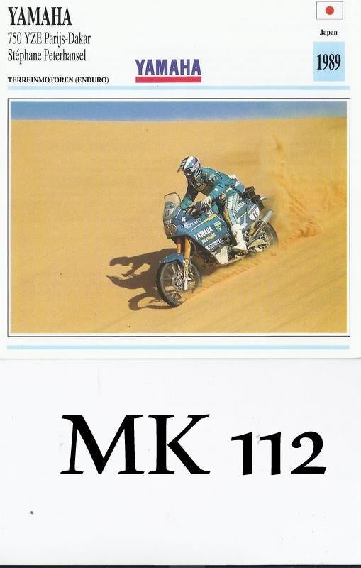 Mk112 motorkaart yamaha 750 yze parijs - dakar stephane, Ophalen of Verzenden, Zo goed als nieuw, Auto's