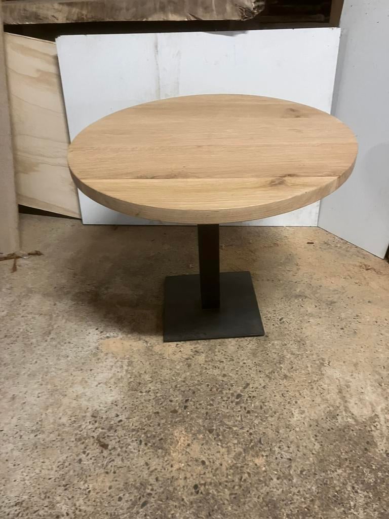 Eiken blad massief met onderstel, Huis en Inrichting, Ophalen, 50 tot 100 cm, Zo goed als nieuw, Minder dan 50 cm