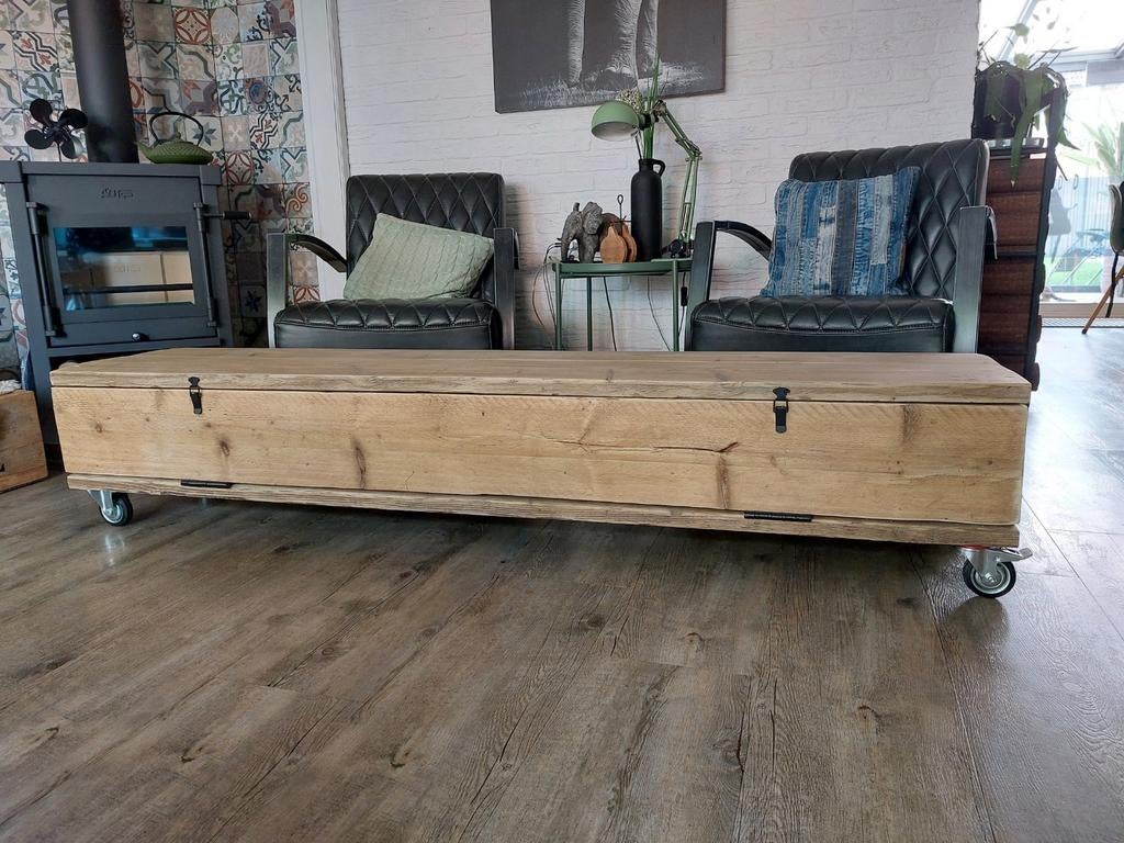 Tv meubel industrieel 180 cm, Ophalen, Japandi, Overige materialen, 150 tot 200 cm