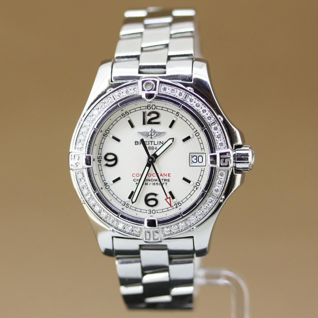 Breitling Colt Oceane Diamant A77380 Factory, Sieraden, Tassen en Uiterlijk, Horloges | Dames, Overige merken, Staal, Gebruikt