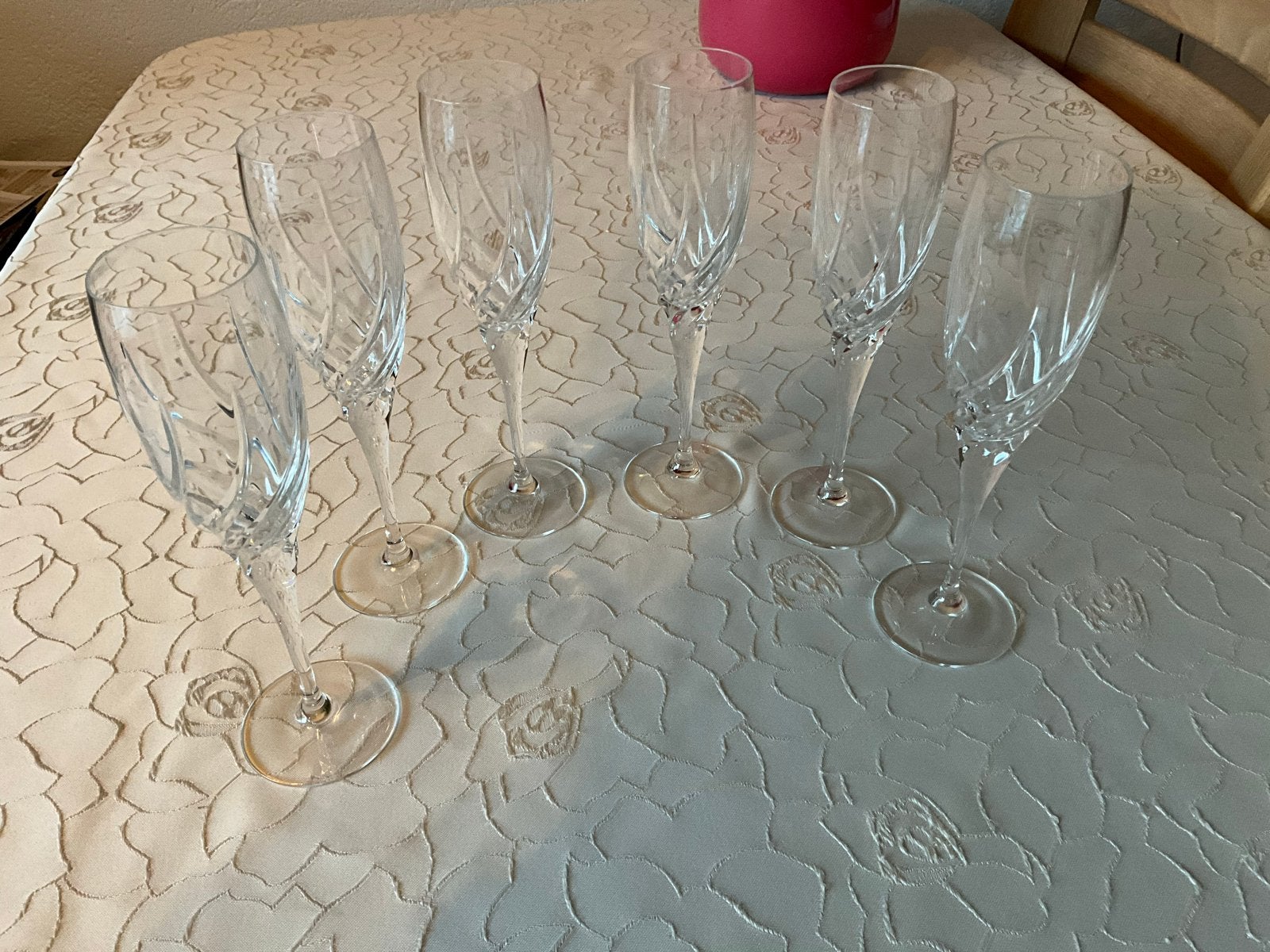 Set van 6 kristallen champagneglazen Toscane, Ophalen