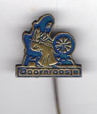 Doornroosje blauw op koper sprookjes speldje ( W_186), Verzenden, Nieuw, Figuurtje, Speldje of Pin