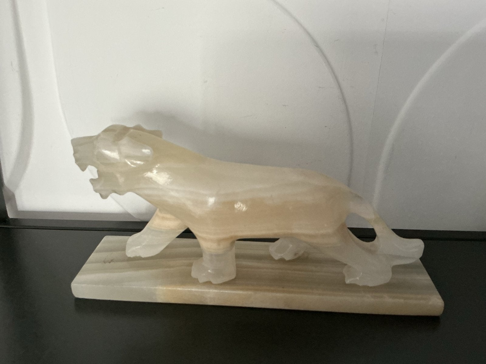 Onyx Tijger Beeld - Uniek en Handgemaakt, Antiek en Kunst, Ophalen of Verzenden, 20 - 50 cm, Steen of Keramiek, Beeld