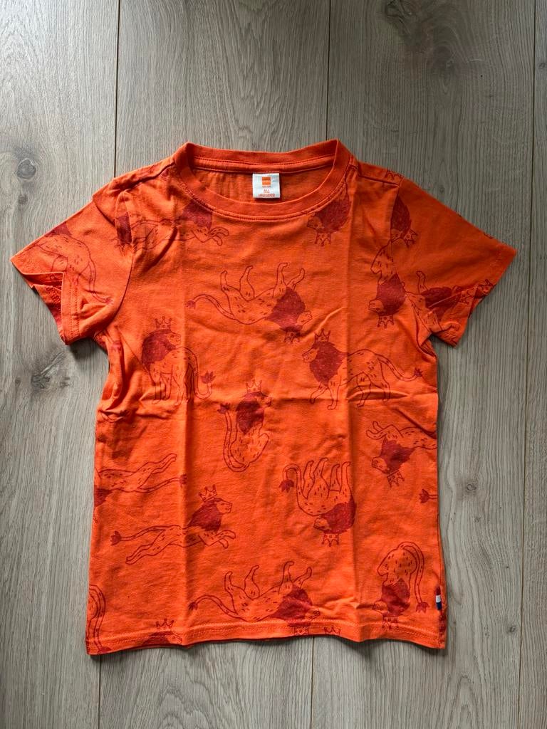 Hema WK voetbal T-shirt Oranje maat 122-128, Ophalen of Verzenden, Gebruikt, Jongen of Meisje