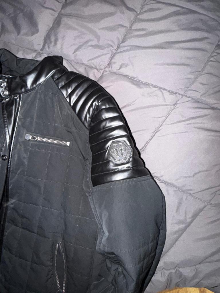 Philipp plein jas leer/stof, Ophalen, Zo goed als nieuw, Overige maten, Zwart