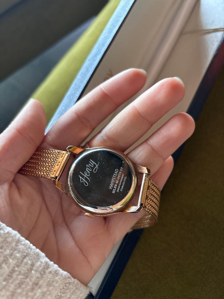 Henry London Hampstead Horloge Roségoud Paars RVS, Gebruikt, Polshorloge, Ophalen, Overige merken