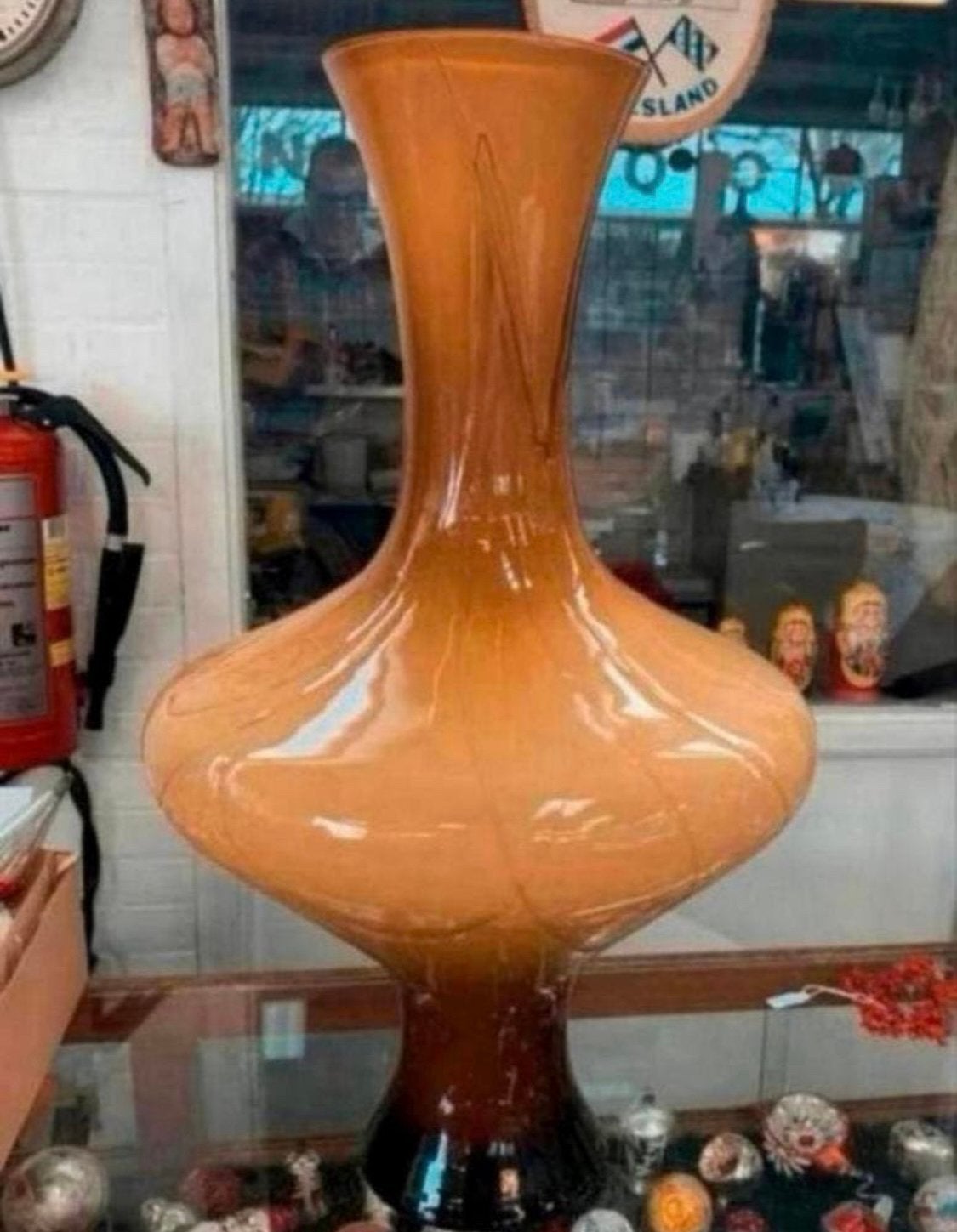 Vaas grote zeldzaam design Holmegaard vaas., Verzenden