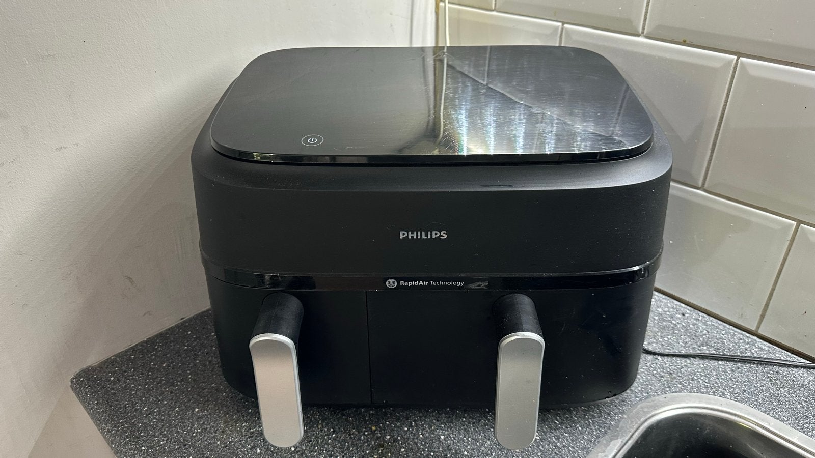 Philips Dual Airfryer XXL met Rapid Air Technologie, Ophalen, Zo goed als nieuw, Airfryer XXL, 1500 gram of meer