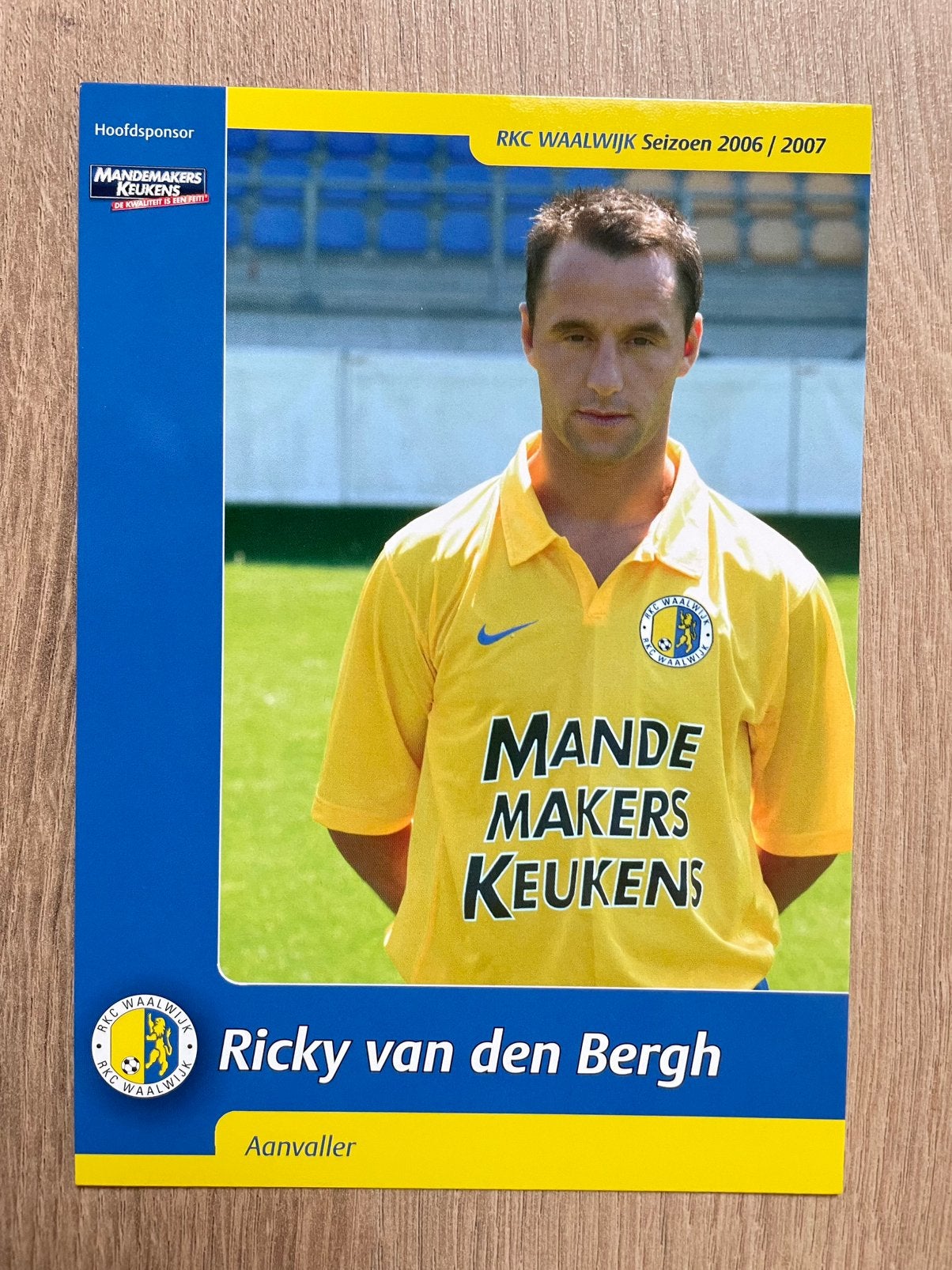 Fotokaart Ricky van den Bergh (RKC)., Ophalen of Verzenden, Nieuw, Buitenlandse clubs, Spelerskaart