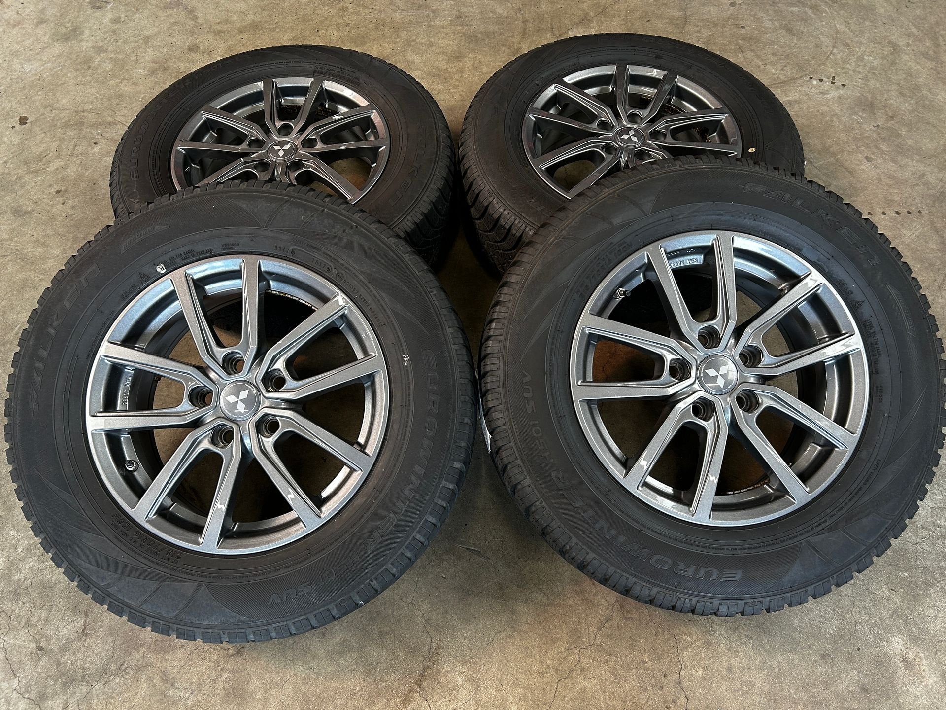 16 inch velgen + winterbanden Mitsubishi ASX | Outlander, Auto-onderdelen, -, Banden en Velgen, Gebruikt, 215 mm