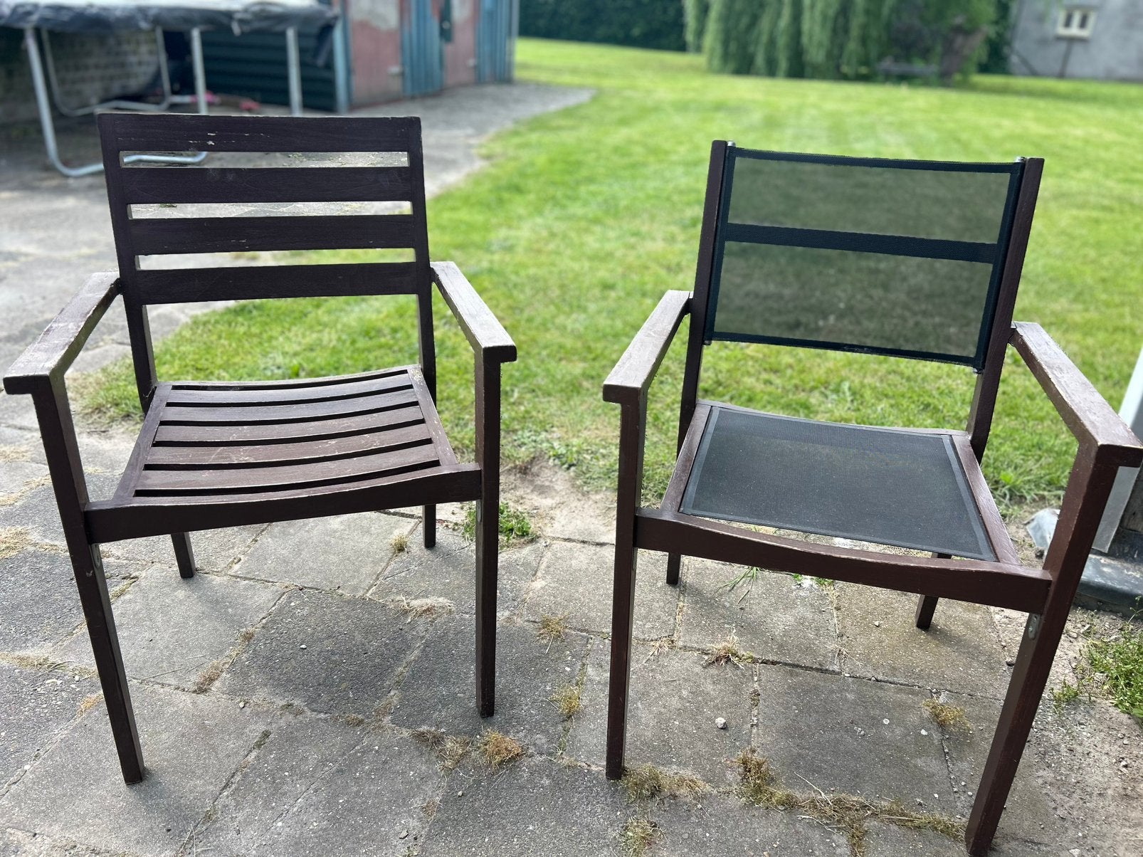 Terras stoelen hout, Ophalen, Gebruikt, Hout