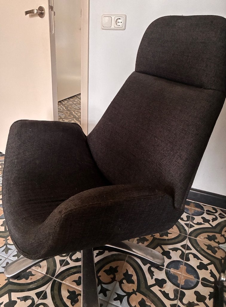 Grijze stoffen fauteuil, Huis en Inrichting, Ophalen, Gebruikt, 75 tot 100 cm, Stof