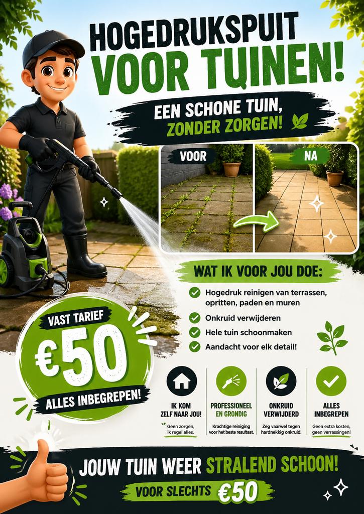 Onkruid verwijderen en hogedrukspuit., Ophalen of Verzenden