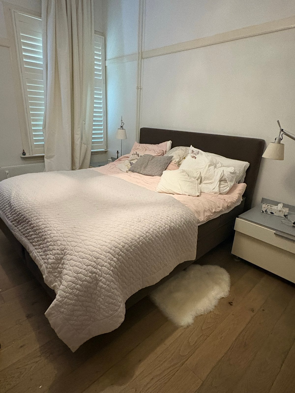 Auping boxspring 180x200cm met topper, Huis en Inrichting, Slaapkamer | Boxsprings, Ophalen, Gebruikt, Bruin, Tweepersoons