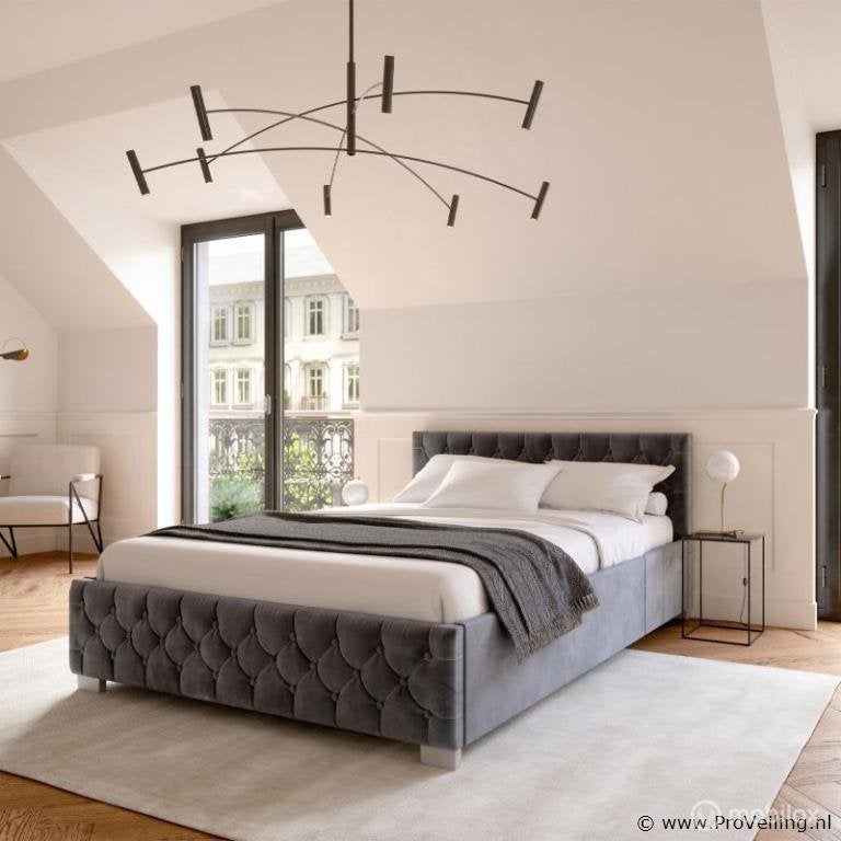 Online Veiling: Gestoffeerd Bed Nizza - 120 x 200 cm - Gr..., Nieuw