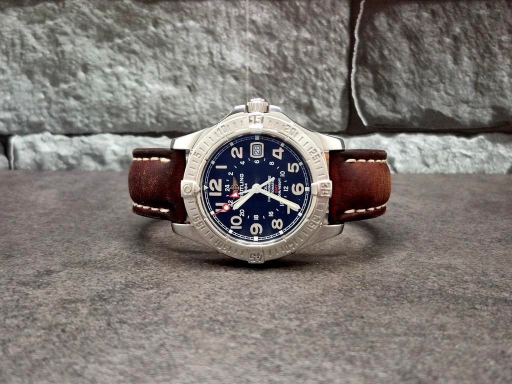 Breitling Colt GMT 40mm Automaat Full Set 2008, Staal, Breitling, Polshorloge, Ophalen of Verzenden