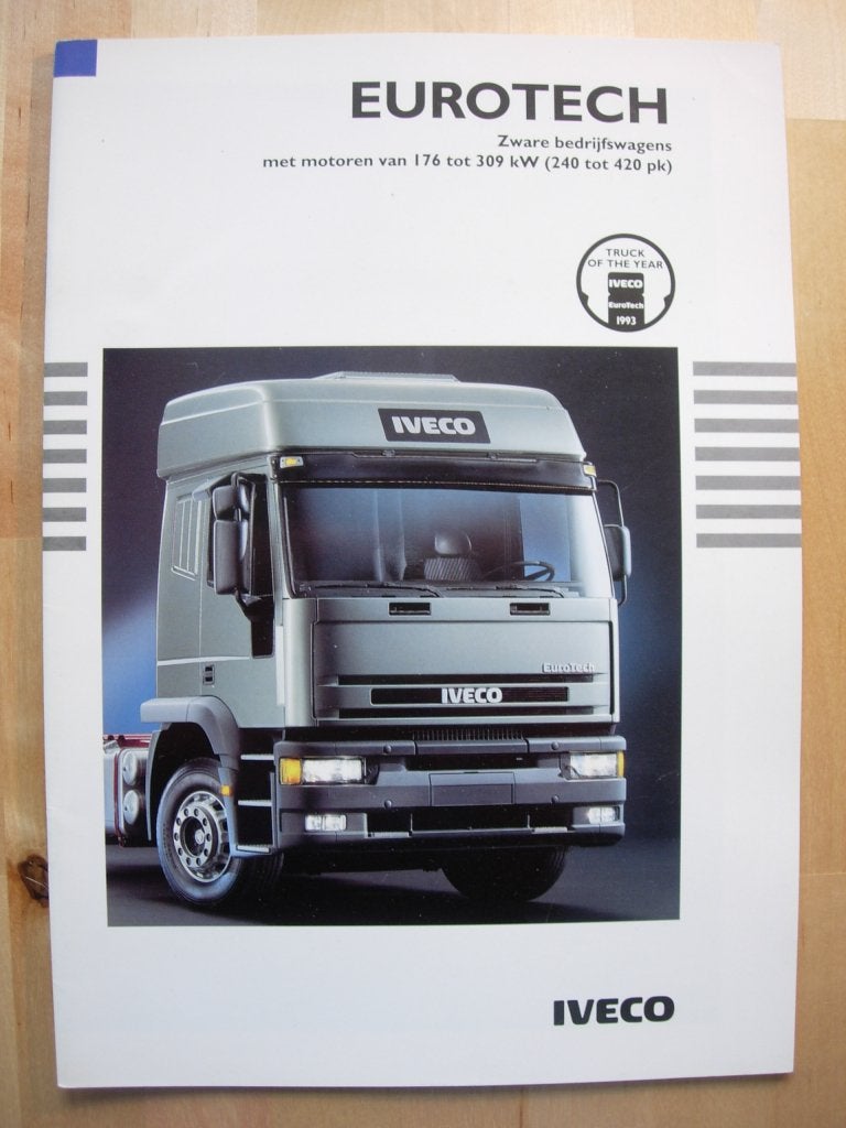 Iveco EuroTech Brochure 1992 – 440 400 325 240 190 180, Boeken, Iveco, Ophalen of Verzenden, Zo goed als nieuw, Overige merken