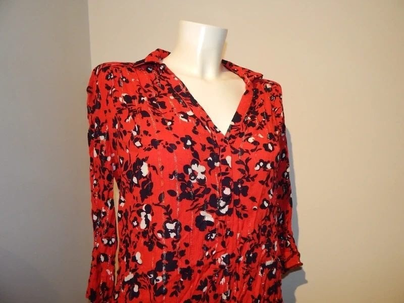 BA&SH schattige blouse bloemen print zilver streepje 2/M, Maat 38/40 (M), Verzenden, Zo goed als nieuw, Ba&sh