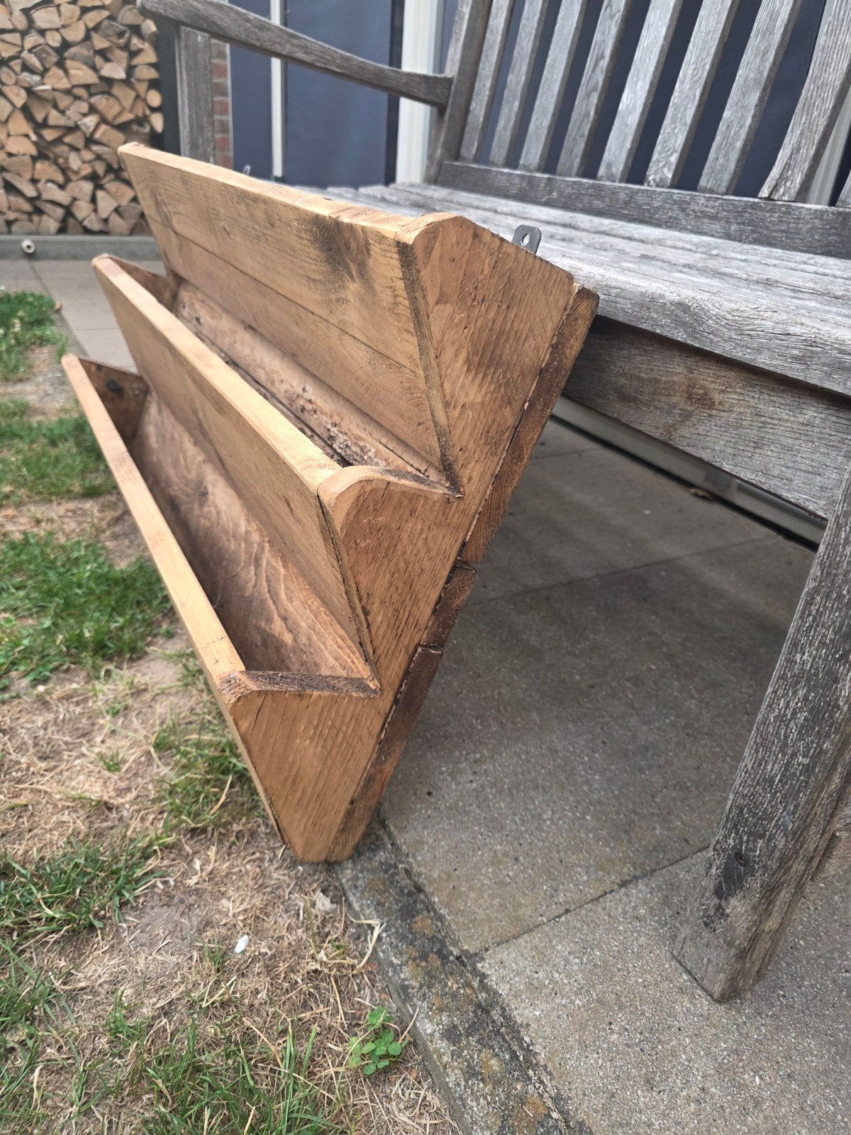 Houten plantenrek / kruidenrek voor aan de muur, Ophalen, Gebruikt, 60 tot 100 cm, Rechthoekig