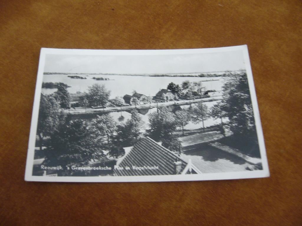 REEUWIJK  =  S, GRAVENBROEKSCHE PLAS IN VOGELVLUCHT, Verzamelen, Ansichtkaarten | Nederland, Ophalen of Verzenden, 1940 tot 1960