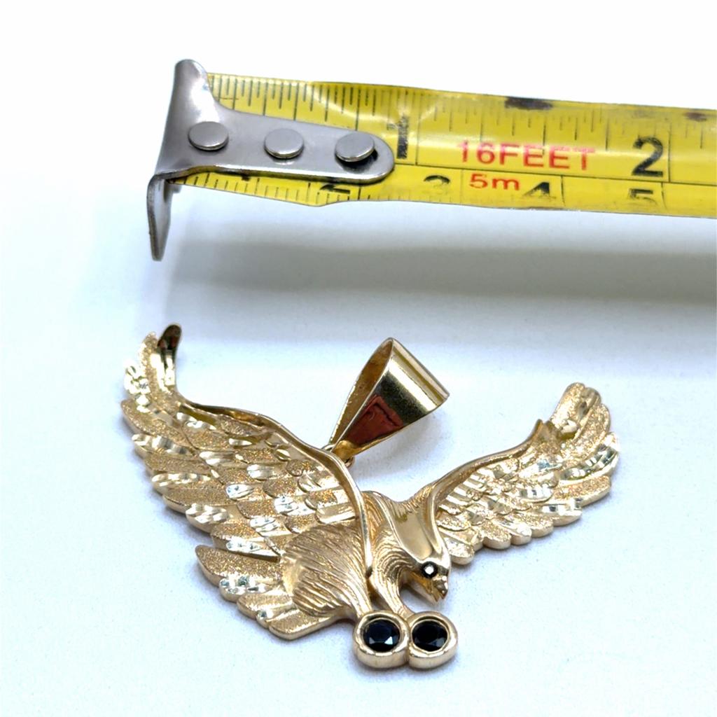 Gouden Adelaar Hanger met Zwarte Stenen, Www.bredajuwelier.nl, Nieuw, Ophalen of Verzenden, Met edelsteen