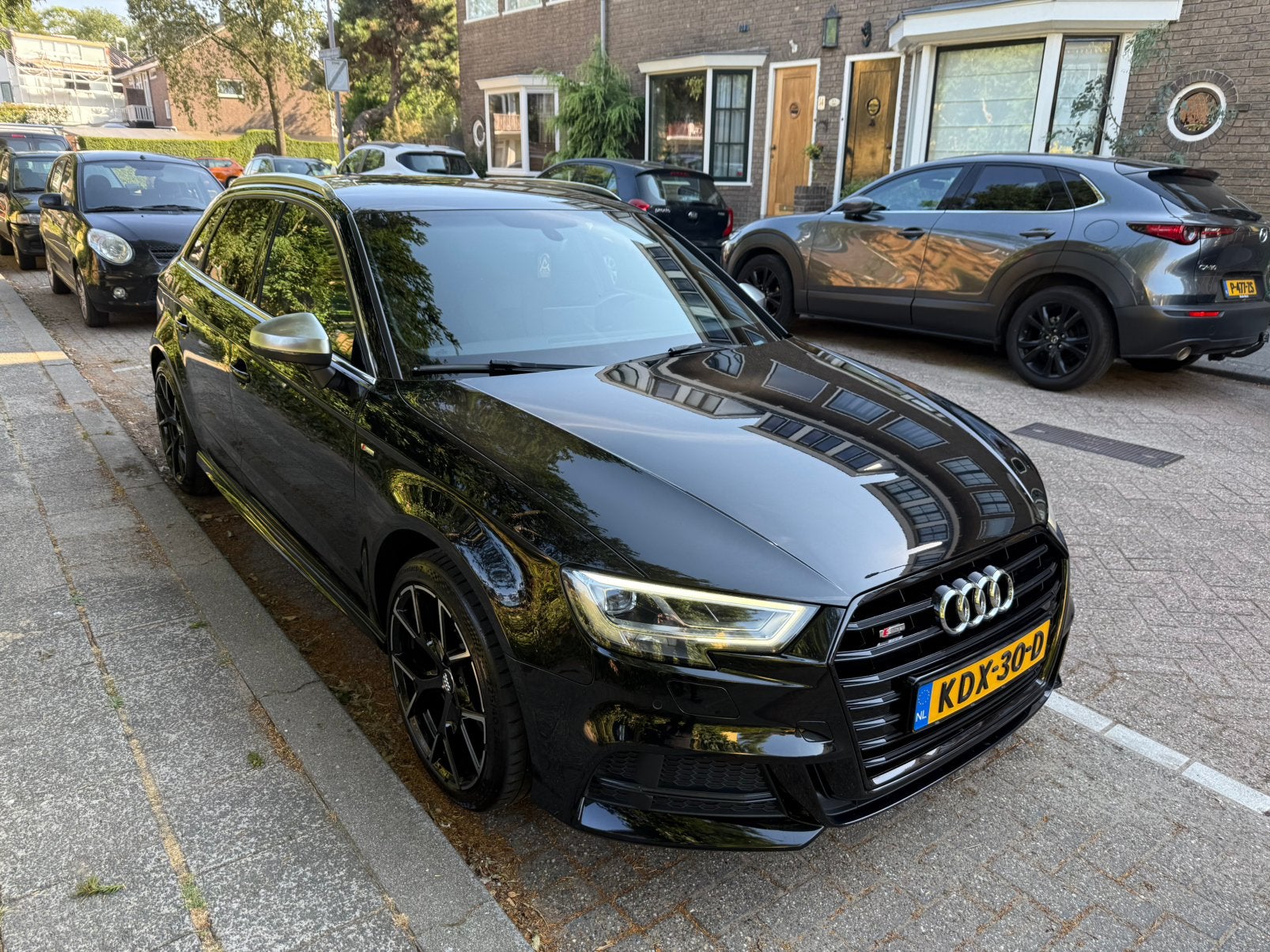 Audi A3 S-Line 1.4 Tfsi 110KW SB S-tronic 2016 Zwart, Auto's, Zwart, 4 cilinders, 150 pk, Leder en Stof