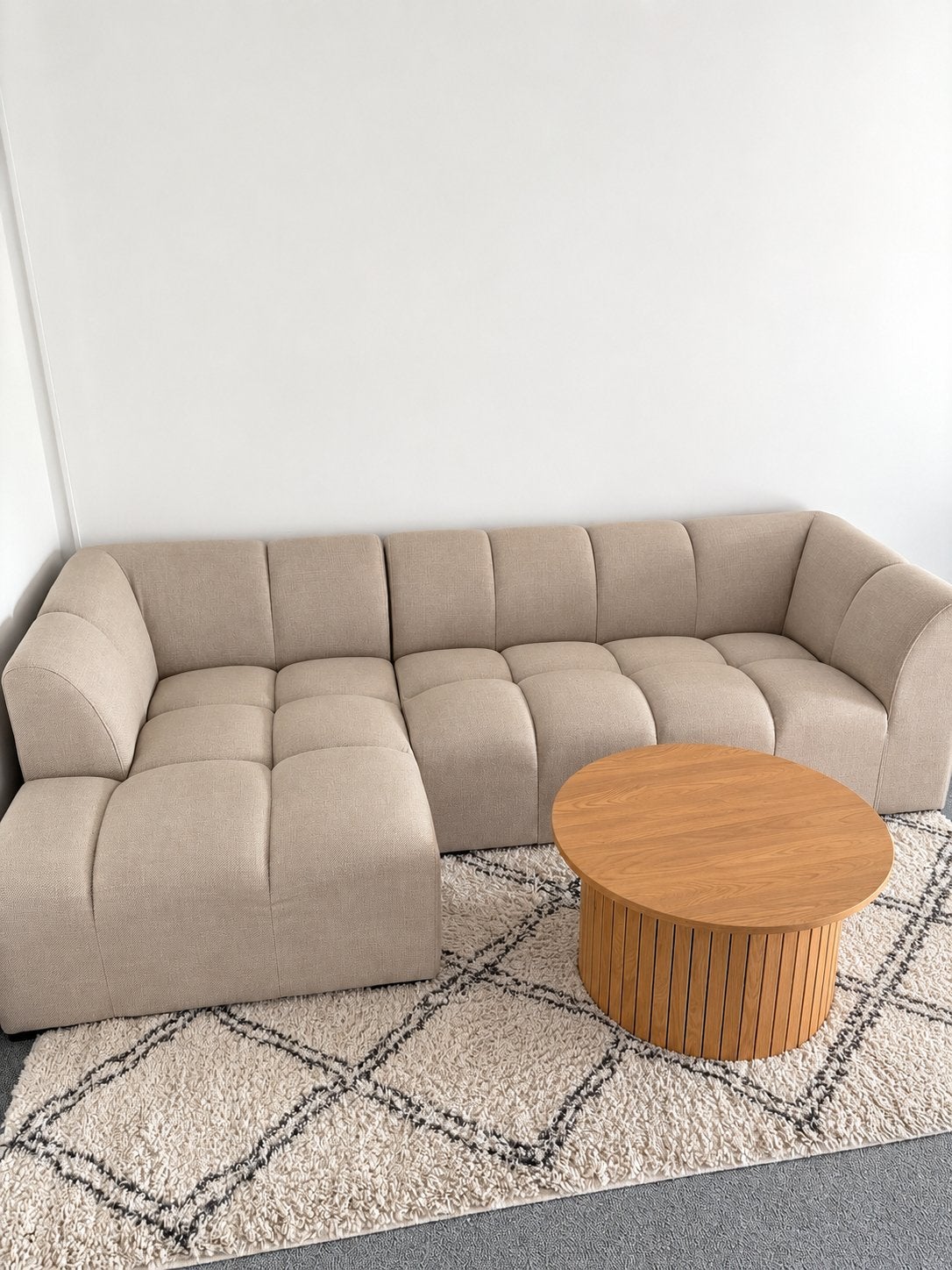 JYSK ALLESE Hoekbank Beige – Zo Goed Als Nieuw, Ophalen, Zo goed als nieuw, Vierpersoons of meer, Stof
