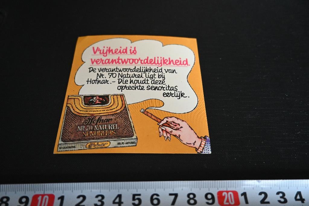 sticker Valkenswaard HOFNAR  sigaren Senoritas Nr. 70, Ophalen, Zo goed als nieuw, Sticker