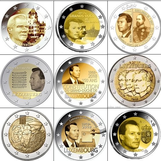 2 Euro CC-Munten Luxemburg 2005 t/m 2022 UNC-Kwaliteit, Postzegels en Munten, Ophalen of Verzenden, Luxemburg, 2 euro