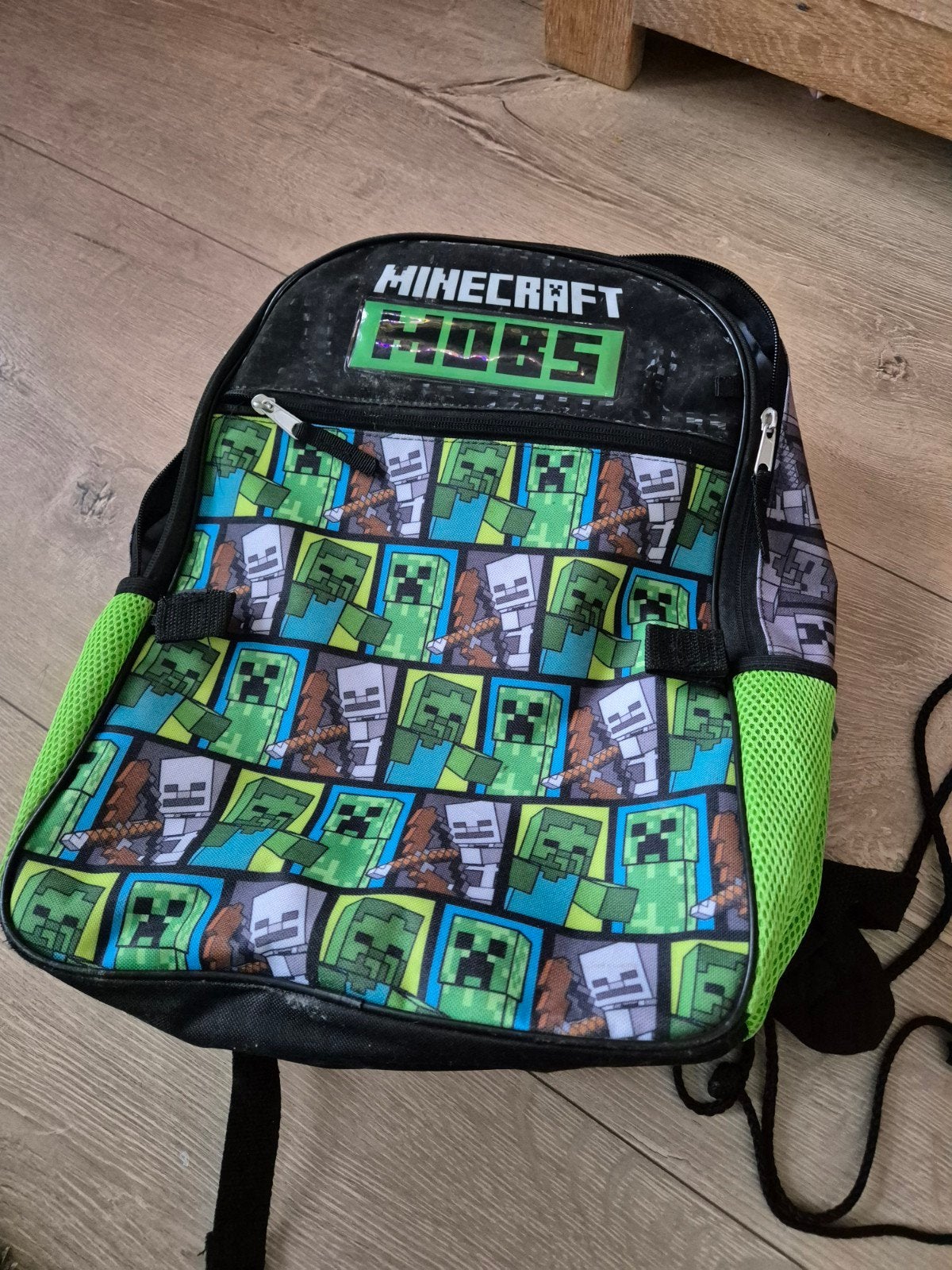 Minecraft schooltas en gymtas set, Sieraden, Tassen en Uiterlijk, Ophalen of Verzenden, Gebruikt, Groen, Rugtas