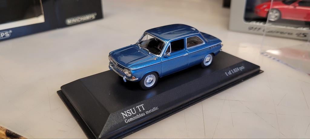 Minichamps NSU TT blue metallic, Ophalen of Verzenden, Zo goed als nieuw, Auto, MiniChamps
