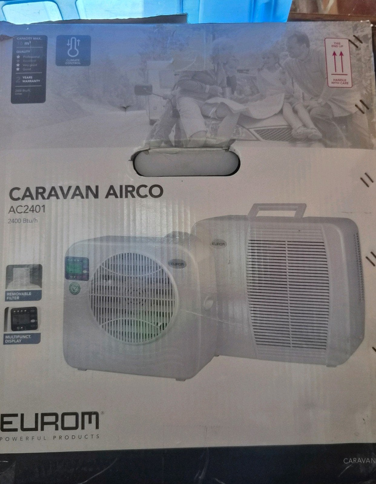 Eurom 2401 Split airco voor caravan of camper, lees goed!, Ophalen, Niet werkend, EUROM