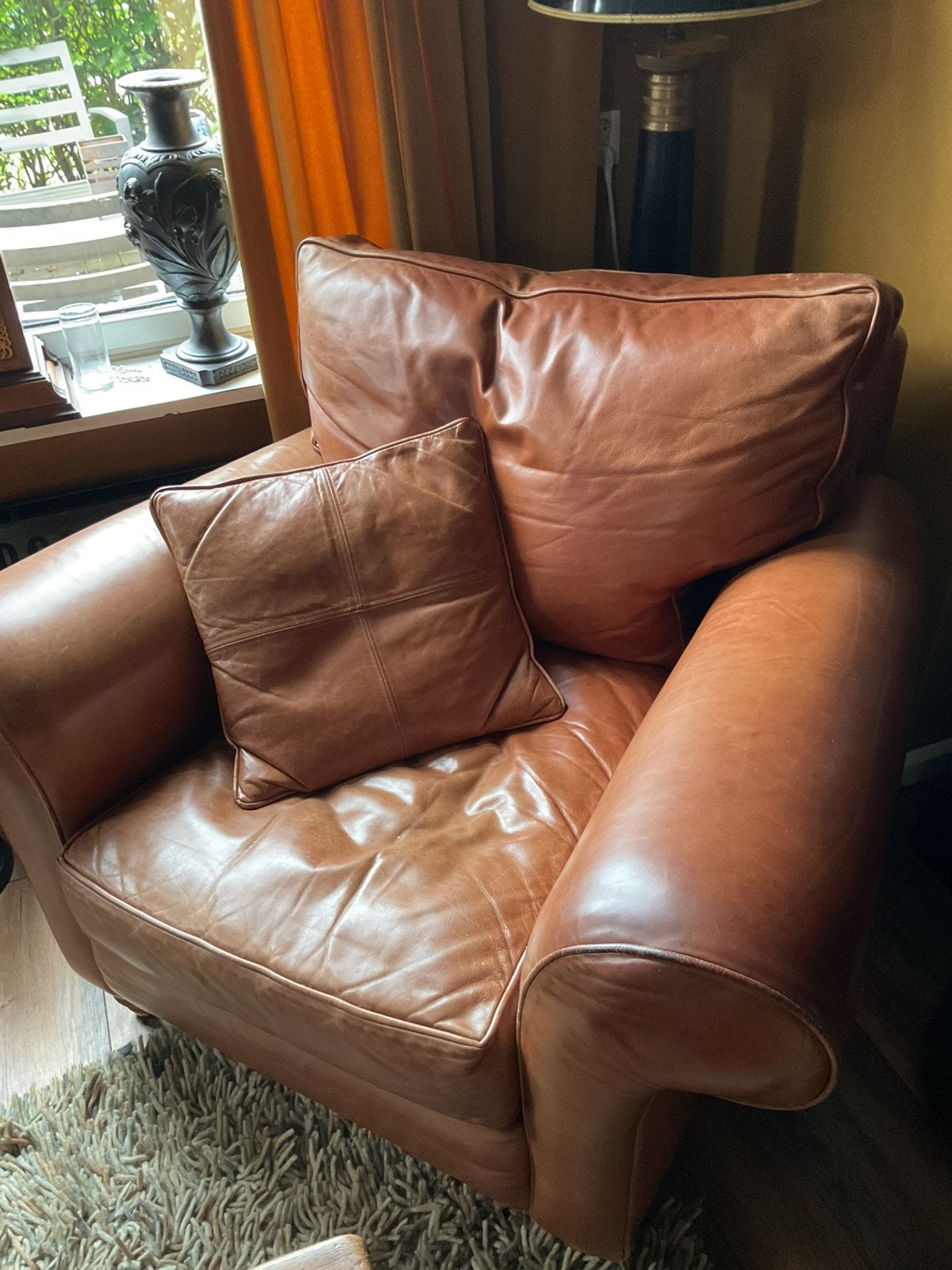 Leren fauteuil, Ophalen, Gebruikt