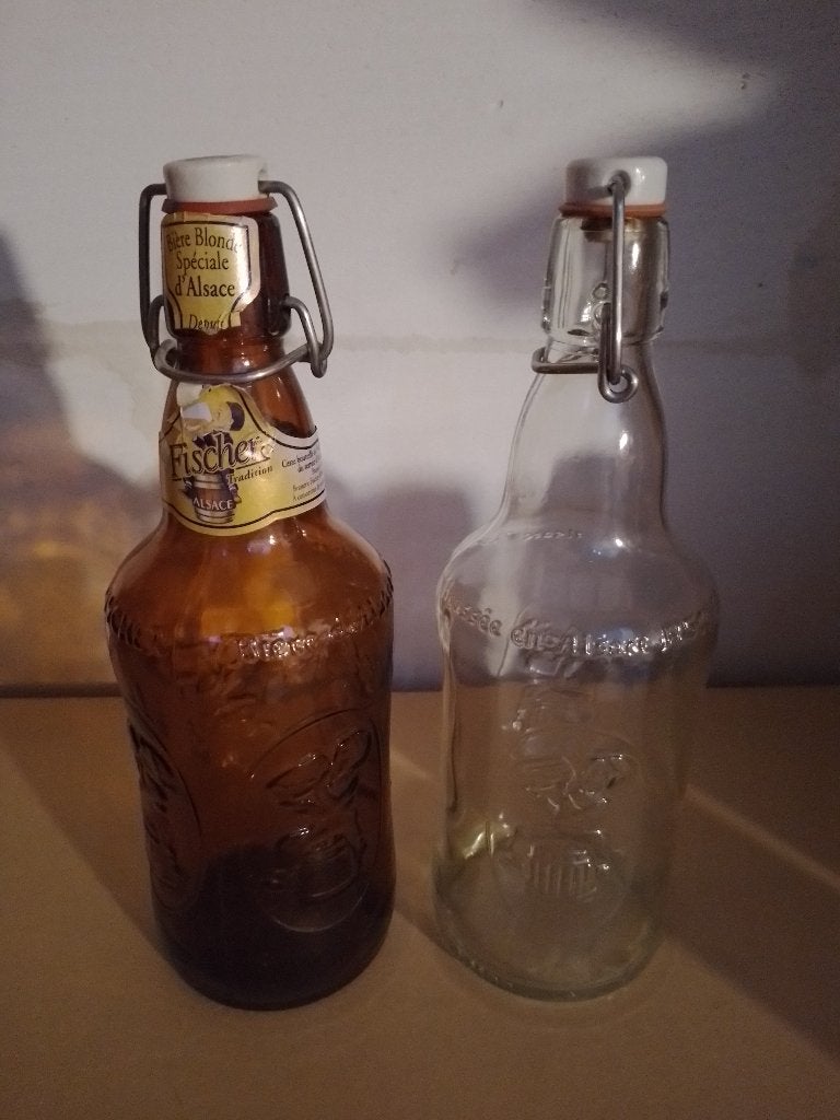 2 Fischer bier flessen, Ophalen of Verzenden, Gebruikt, Flesje(s), Overige merken