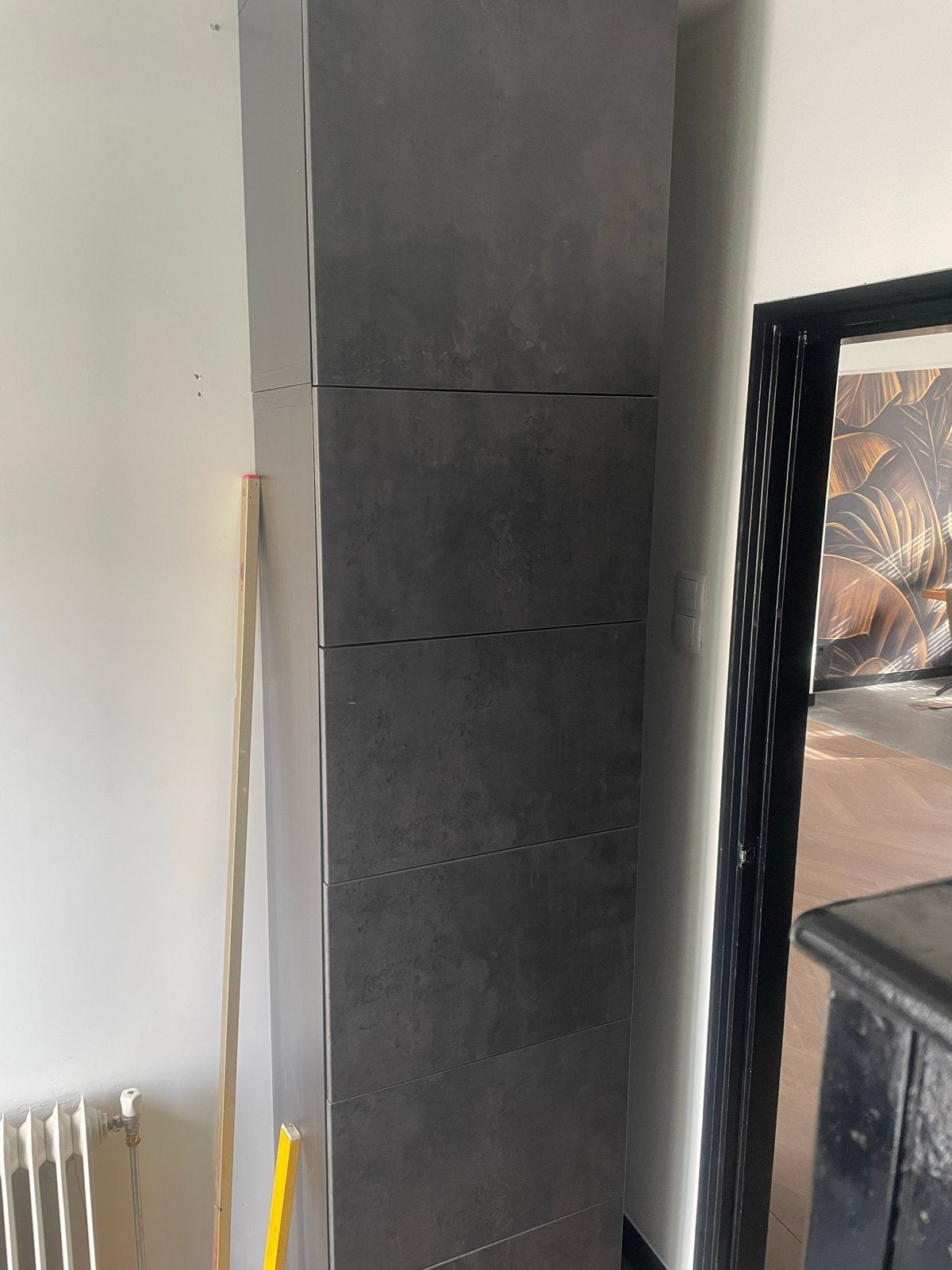 7 + 1 x KALLVIKEN Deur/ladefront, donkergrijs betonpatroon, Ophalen, Gebruikt