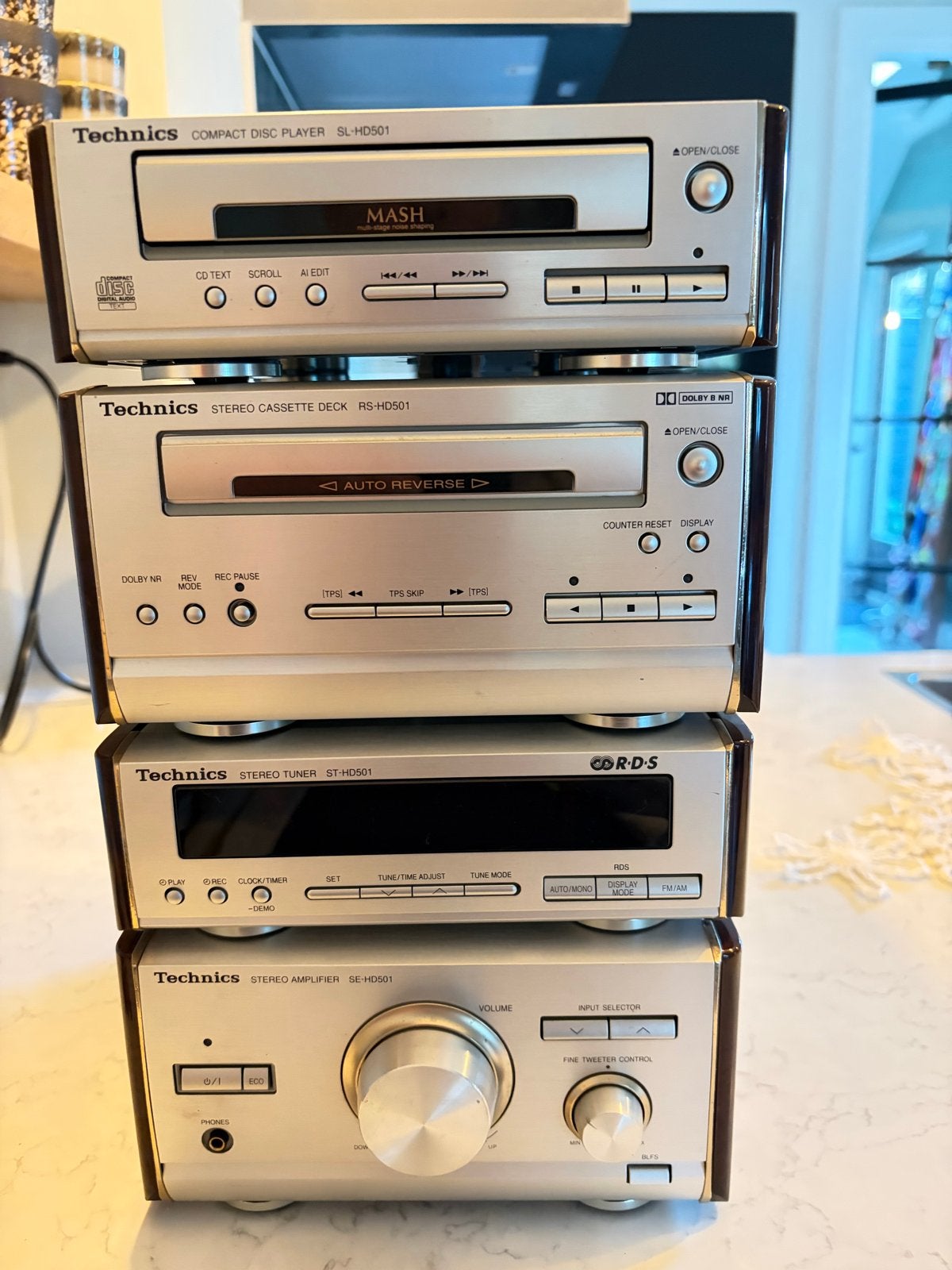 Technics SE-HD501 Bi-Amp Microset met CD, Cassette, Tuner, Audio, Tv en Foto, Overige merken, Gebruikt, Dvd-speler, Ophalen of Verzenden